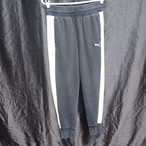 Puma Black and White Sweatpants Comfortable Joggers